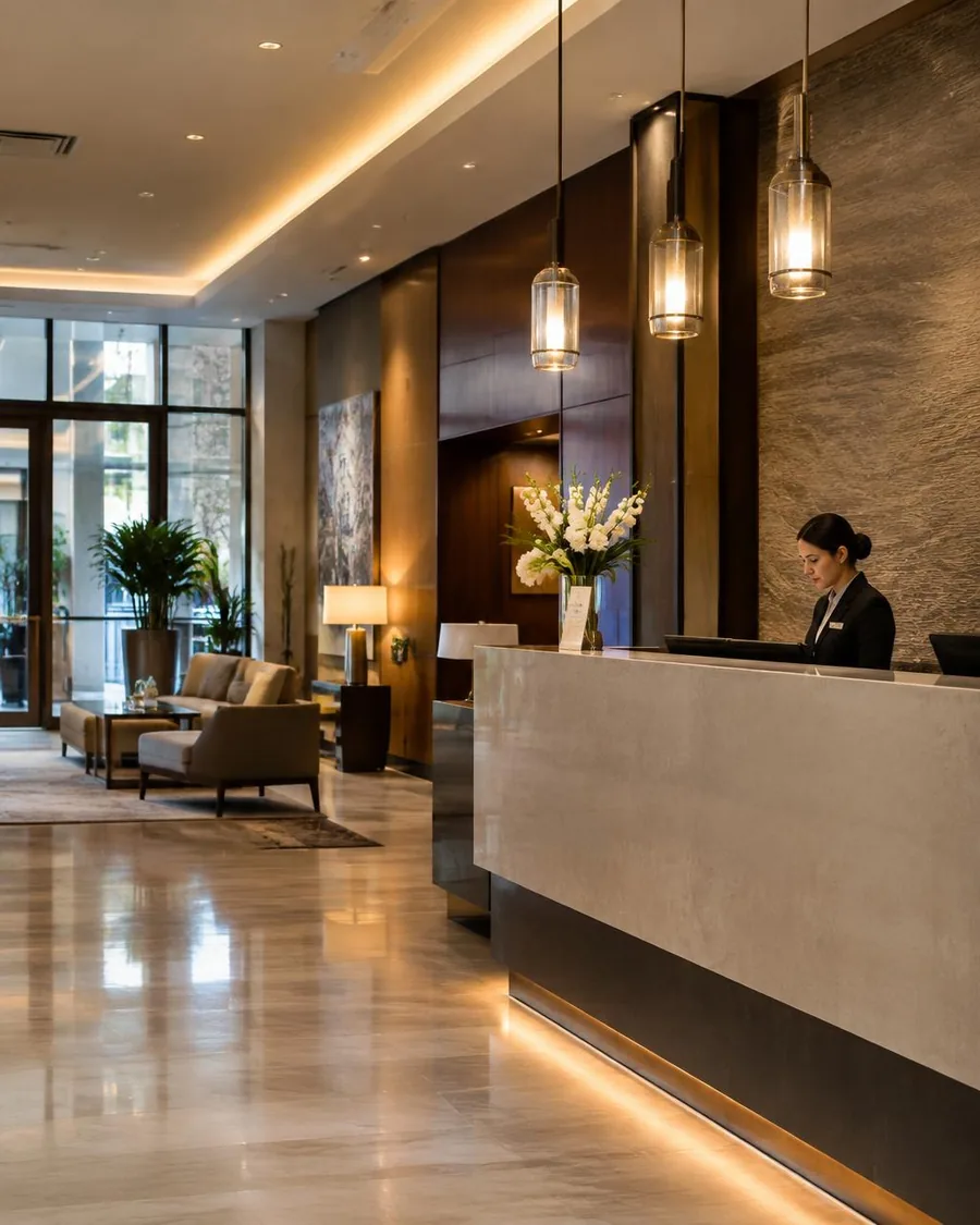 Empfangsbereich eines Hotels