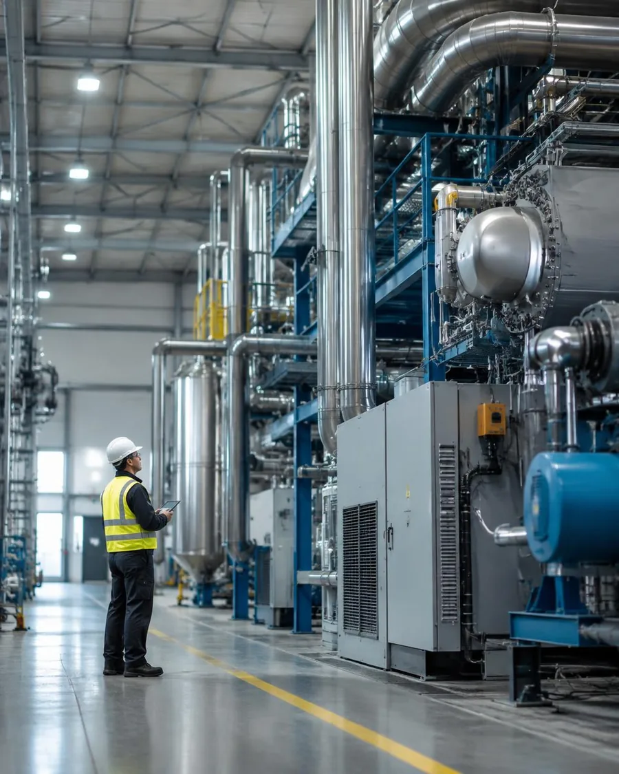 Mitarbeiter in einer Industrieanlage